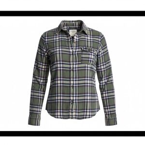 Abercrombie & Fitch Plaid Flannel Shirt‎ female Small Green Y2K 2010s